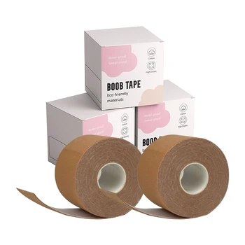 INVISFEEL Boob Tape Bra Seamless Fit Boob Tape Roll Breathable Invisible Boob Tape Sticky Nipple Cover