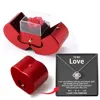 Rose red (silver necklace + LOVE greeting card)