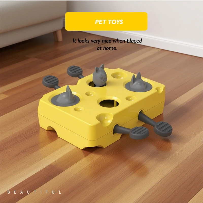 Cat Toy Self Pleasure Reliever Kitten Pet cat Slow Food Puzzle Whack-a-mole Box Interactive Concentration Training details