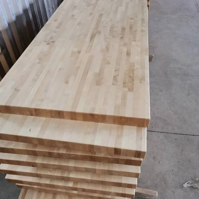 Factory Made Solid Wood  Panel Birch Finger Joint board work top wooden worktop Finger Joint Wood
