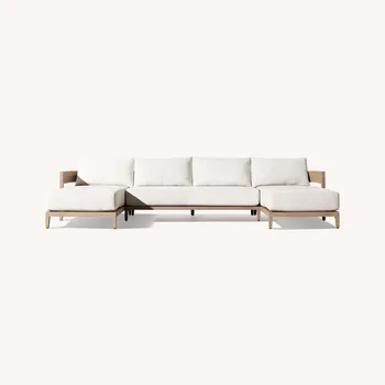 Top quality manufacturer direct outdoor furniture leisure new design sectional teak wood sofa set