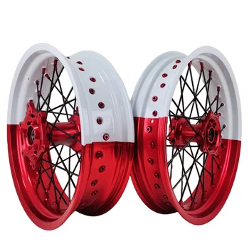 Bicolor High Quality High Performance  Aluminum Alloy 17 inch Front And Rear Factory Supermoto Wheels Fitment CRF250 450