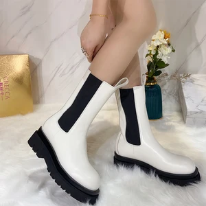 New Fashion Comfortable Stitching Women Boots Hot Sale Leather  Winter Bootie Snow Boots