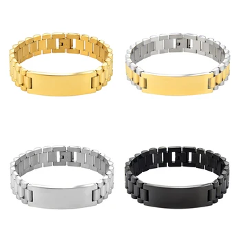 Luxury Gold Plated Stainless Steel Twist Link Chain Bracelets Waterproof Jewelry Stainless Steel Chain Bracelet for Men