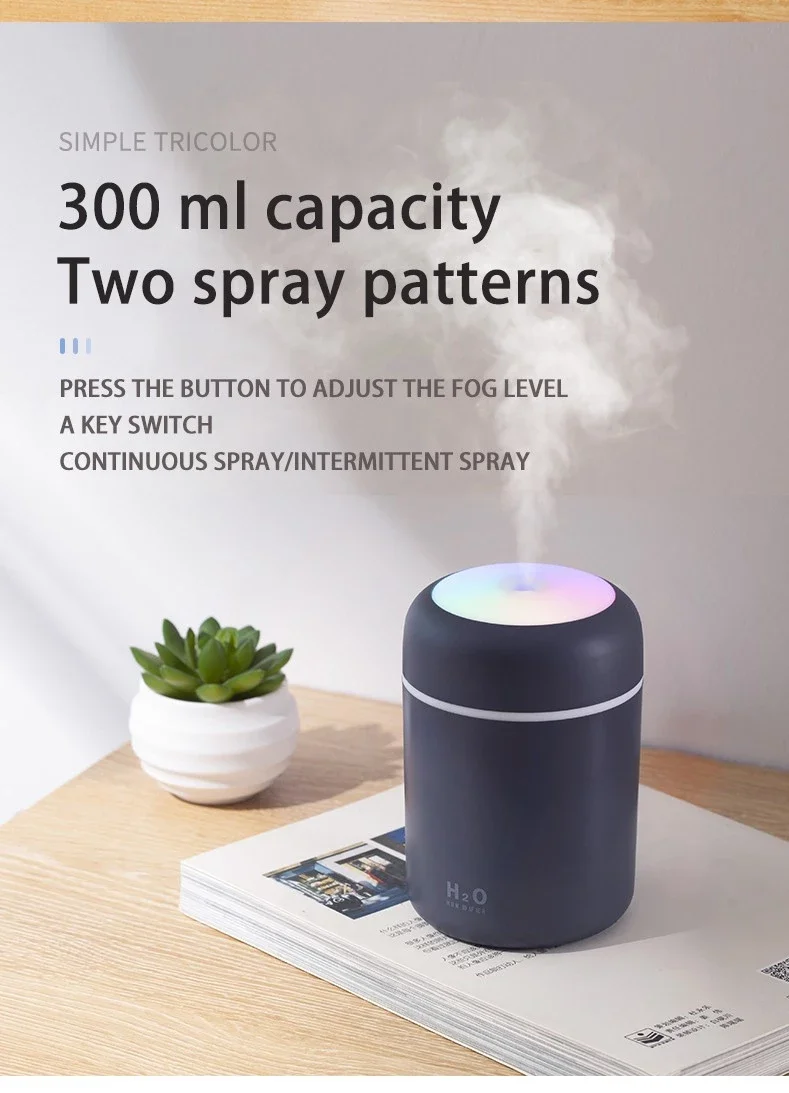 H2O air humidifier USB mini portable desktop bedroom car spray mini humidifier