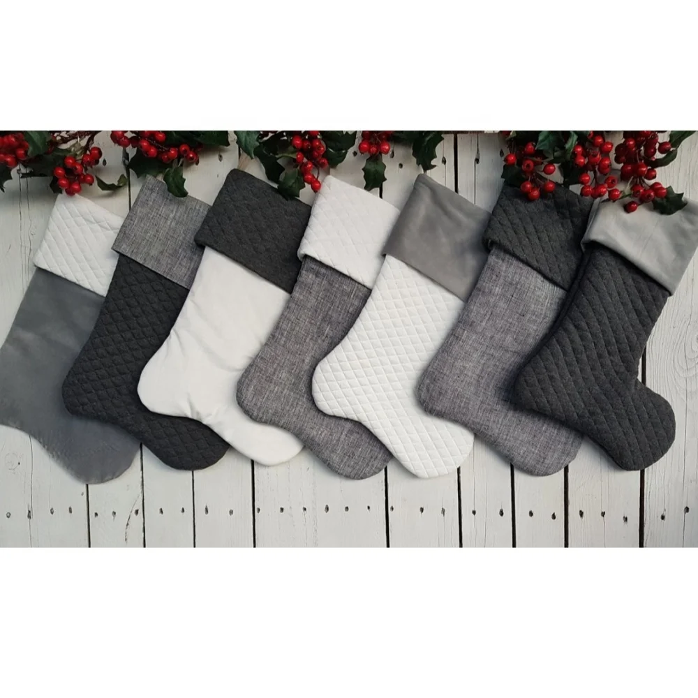 Wholesale Hot Sale Farmhouse Christmas Stockings Gray Silver Ivory Stocks Kids Candy Bags Decoration Buy Farmhouse Christmas Stocking Wholesale Christmas Stocking Christmas Stocking Decoration Product On Alibaba Com