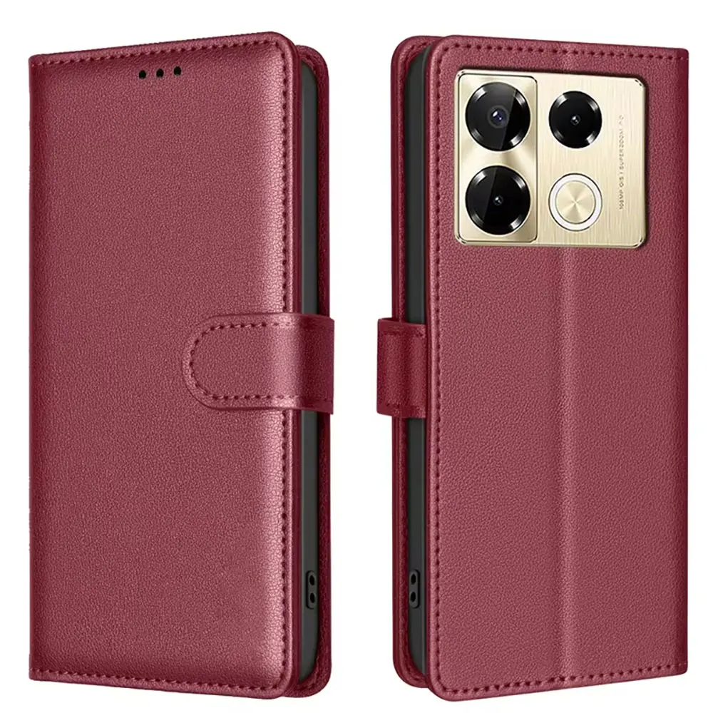 Laudtec Sjk964 Wallet Credit Card Phone Case Holder Tpu Pu Leather Flip Luxury Simple Back Cover For Infinix Note 40 Pro 4G 5G supplier