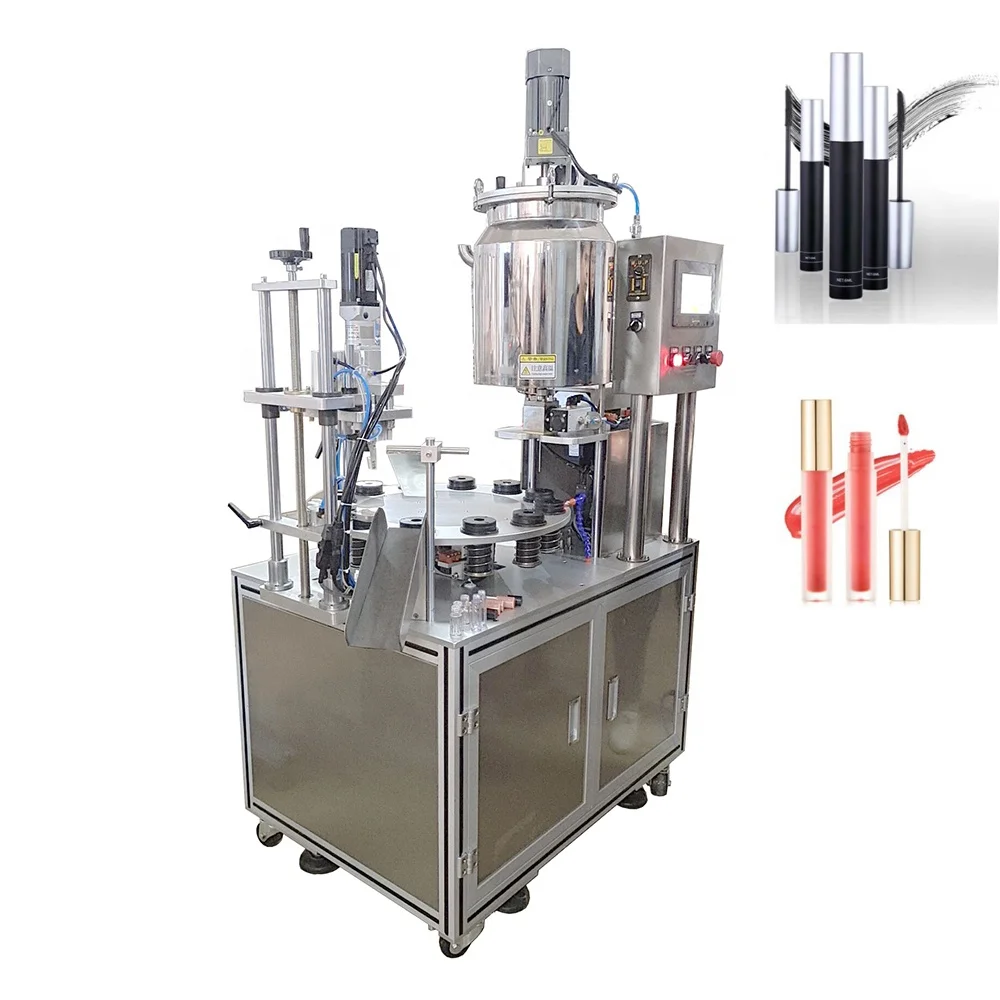 Semi Automatic Heating Stirring Lip Gloss Filling Machine Capping for Packing Cosmetic Eyeliner Mascara Lip Balm