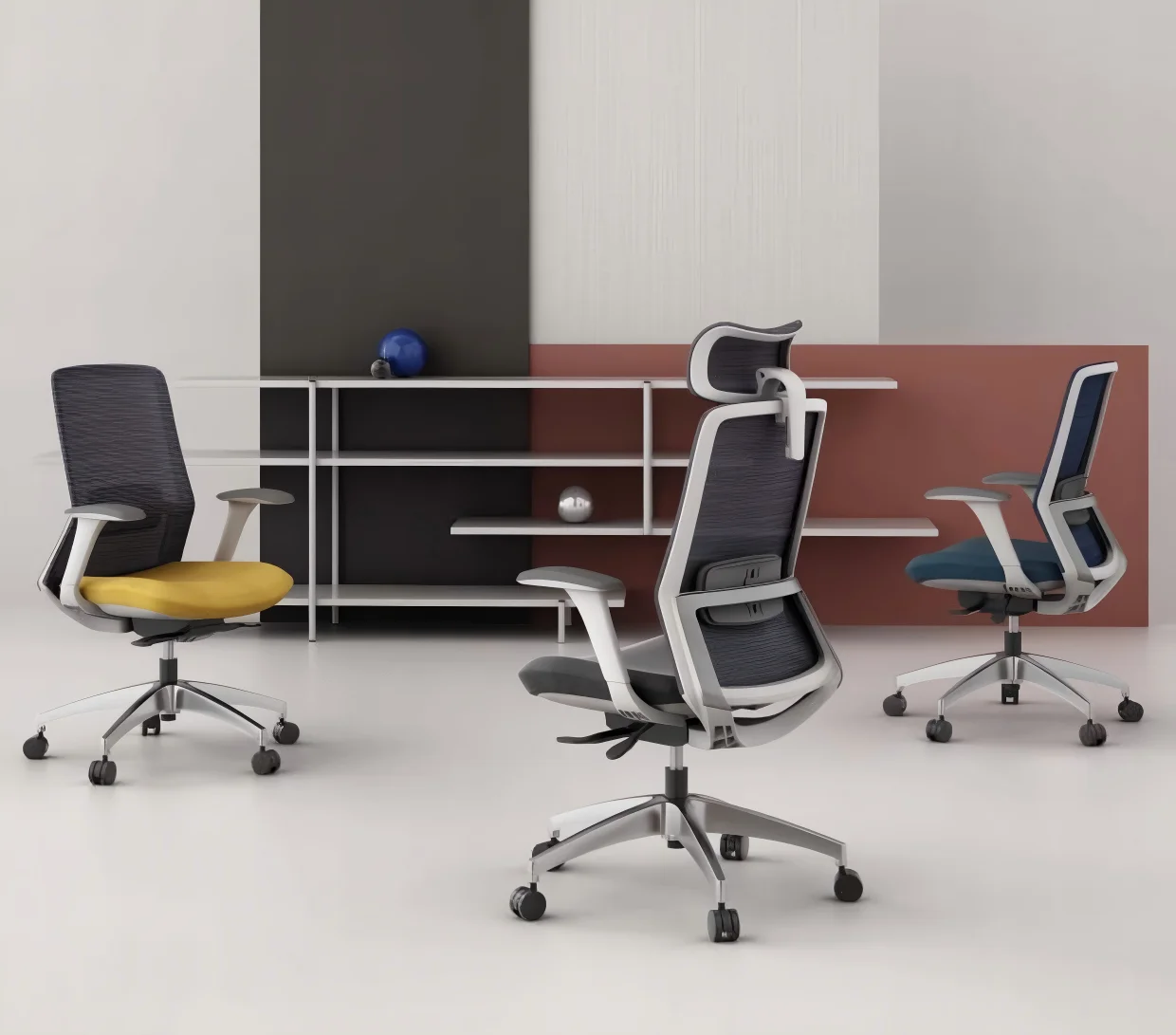 Home High Back Mesh Swivel Computer Desk Boss Chair Luxury Ergonomic Executive Commercial Office Chair with Headrest