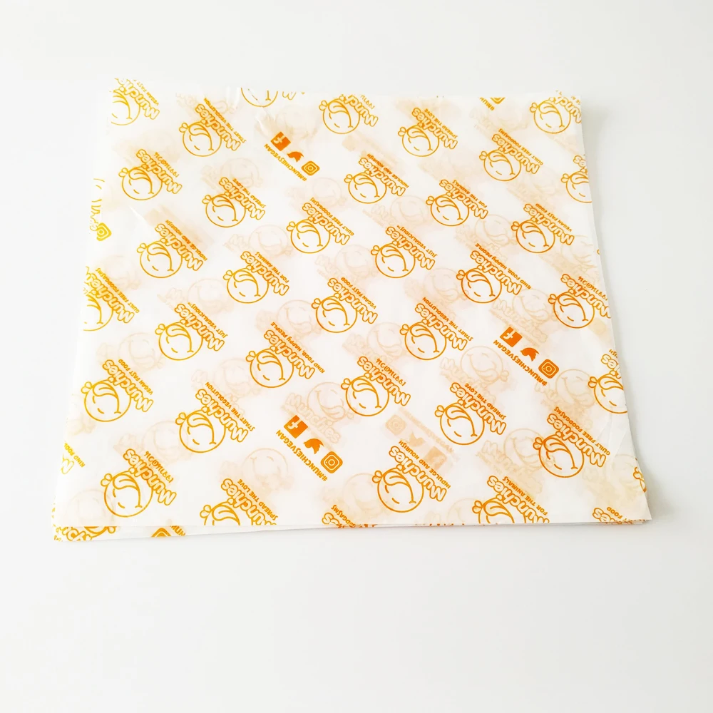 Deli Food Wrapping Paper Custom Greaseproof Wax Paper Food Grade Tissue Paper Printed
