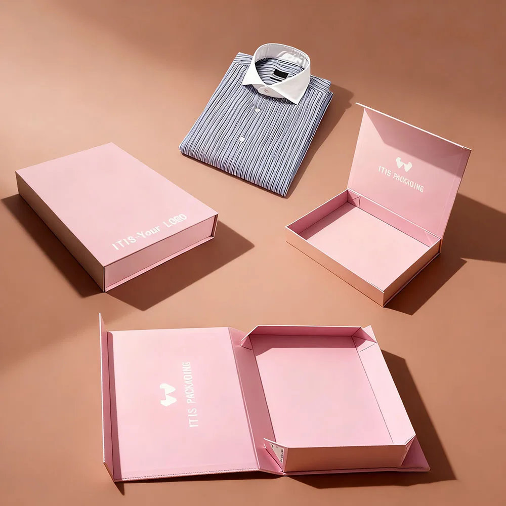 Confezione Regalo Camicia e Calzini di Lusso | Pieghevole Magnetica in Carta Patinata Personalizzata | Materiale Riciclato con Design a Rilievo