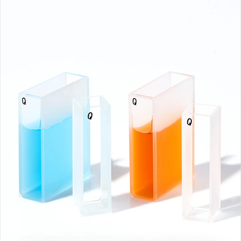 Fused Glass Quartz Cuvette Cell With Lid Spectrophotometers Cell Cuvette 5mm to 100mm
