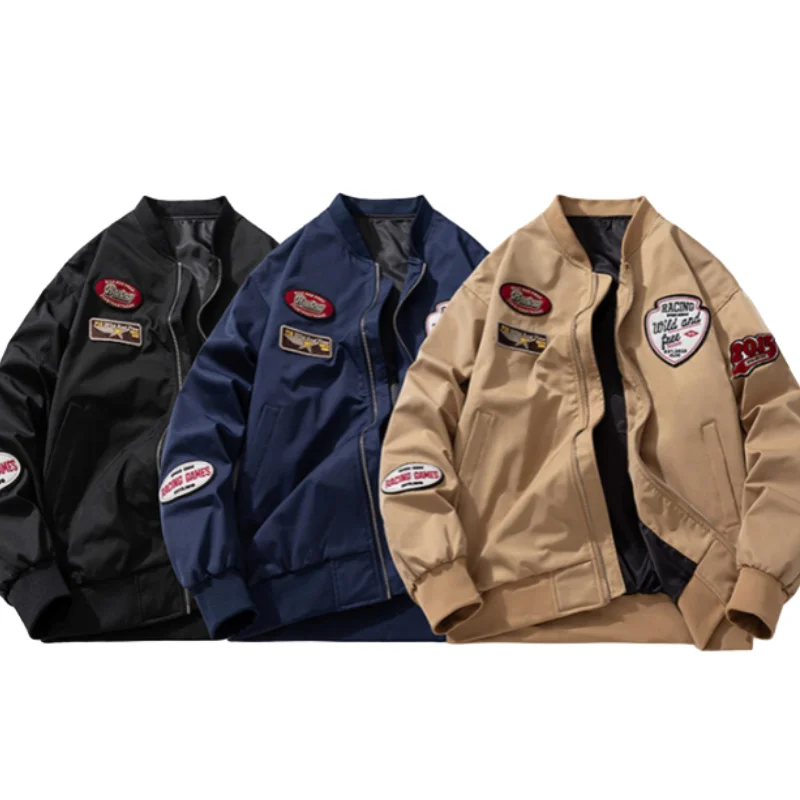Hochwertige Bomberjacke für Herren im modischen Winter-Varsity-Stil mit gesticktem Baseball-Buchstaben-Design_voghion.com