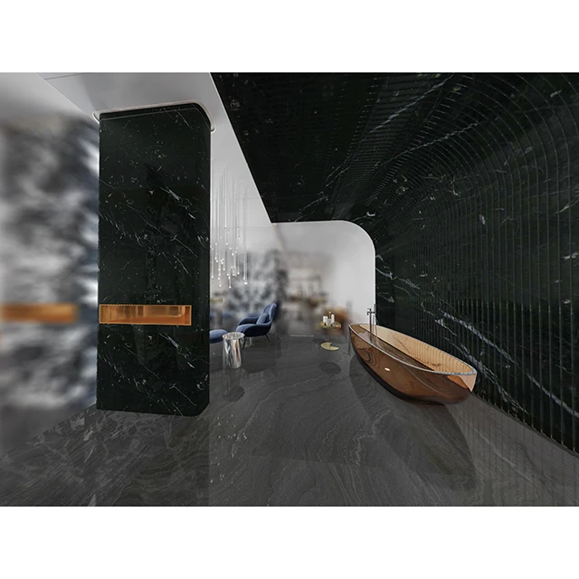 interior decoration customizable black marble white texture 1mm-5mm black and white root ultra-thin marble
