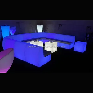 Outdoor Indoor Plastic LED bar Sofa Chair Night Club Illuminated Led Sofa