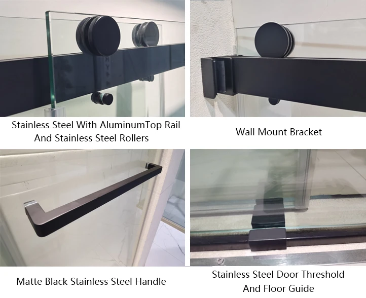 matte black shower screen