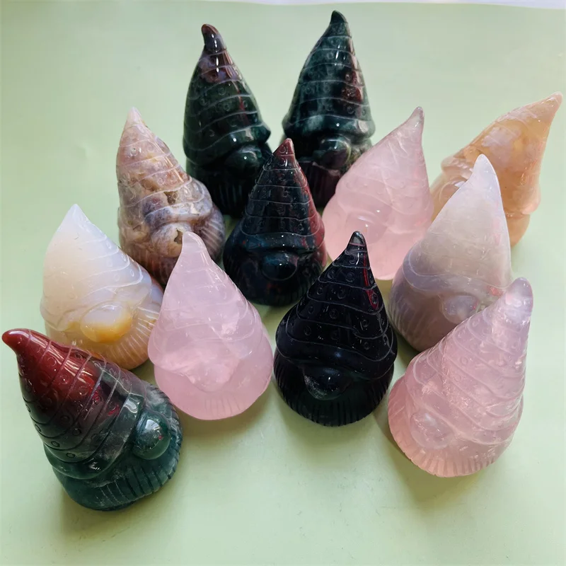 Hand-carved Ocean Jasper Gnomes - Kindfull Crystal Crafts