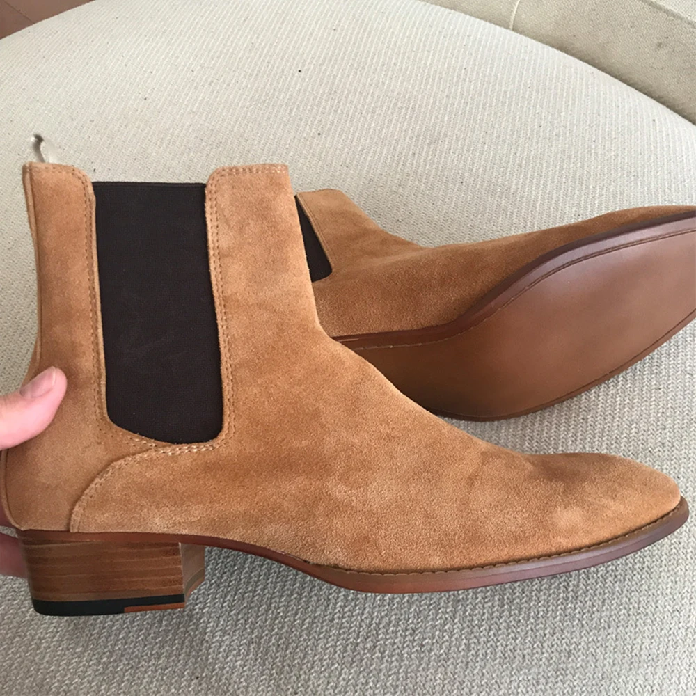 Multifunction Camel Handmade Men's Chelsea Boots Breathable Comfortable Top Grade Cowhide Boots Casual Hiking Shoes