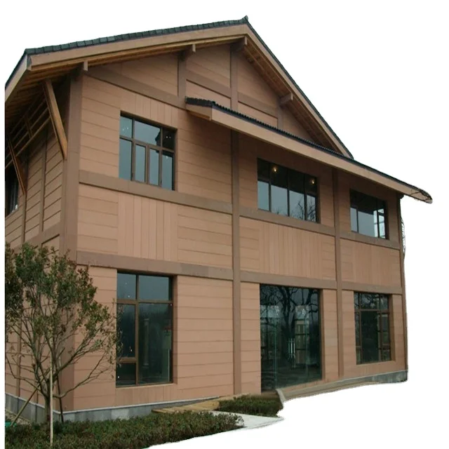 WPC Case Prefabricated Romania Prefab House Exterior WPC Wooden Cabin Wood Plastic Composite WPC Garden Wall Panel Wooden Home