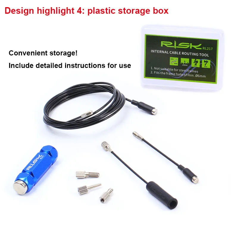 RIDERACE Bicycle Internal Cable Routing Tool for Bike Frame Shift Wire Shift Cable Hydraulic Wire Inner Cable Guide With Magnet