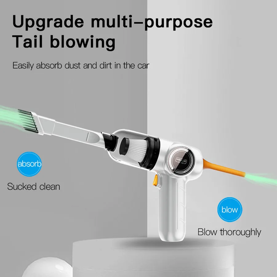 Powerful Handheld Portable Car Vacuum Cleaner 4500Pa Suction Electric Cordless Vacuum Daily Cleaning Kit for Car and Household