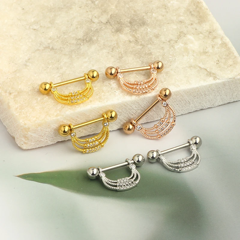 2023 Nipple Rings Stainless Steel Heart Snowflake Nipple Piercing