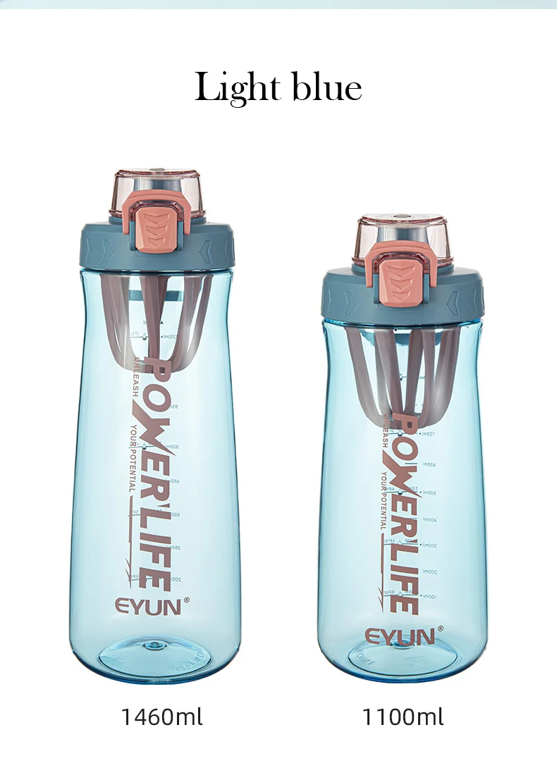 Hot Sale 1100ml 38oz Sports Fitness Tritan Plastic Fruit Infuser Water Bottle BPA Free Direct Drinking Camping Custom Logo