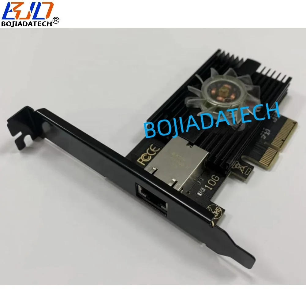 PCI-E 4X to ETH RJ45 ポート 10Gbps PCI-E ネットワーク LAN カード AQC113C ヒートシンク付き RGB  ファン 802.3/802.3U/802.3ab/802.3az/802.3bz