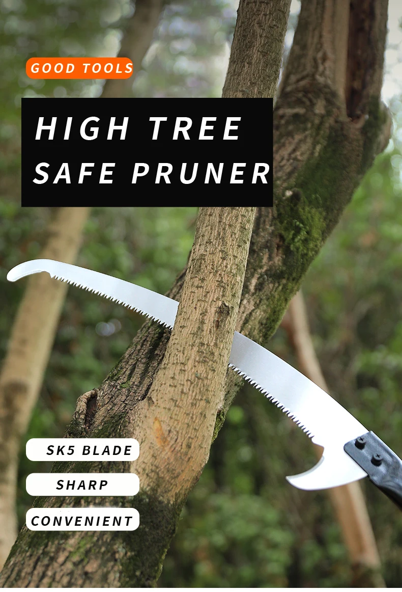 Manual Pruning Pole Saw 12 Foot Hand Pruning Saw For Tree Trimming