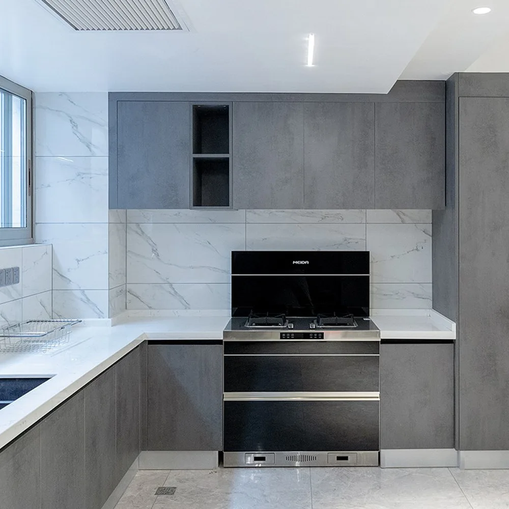 Luxury Kitchen Complete Sets Modern White Sintered Stone