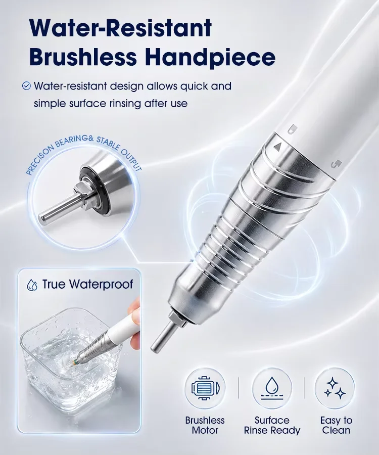 product 2032 45000rpm brushless electric e file manicure salon polishing desktop nail drill machine professional with foot speed control-6