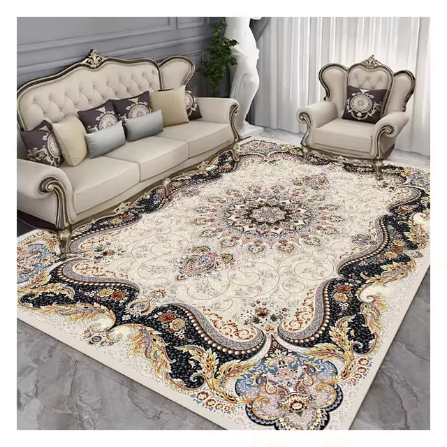 100% Polyester Waterproof Stain Resistance Durable and Easy Maintenance Softness Beautiful Pattern Faux Cashmere Carpets & Rugs