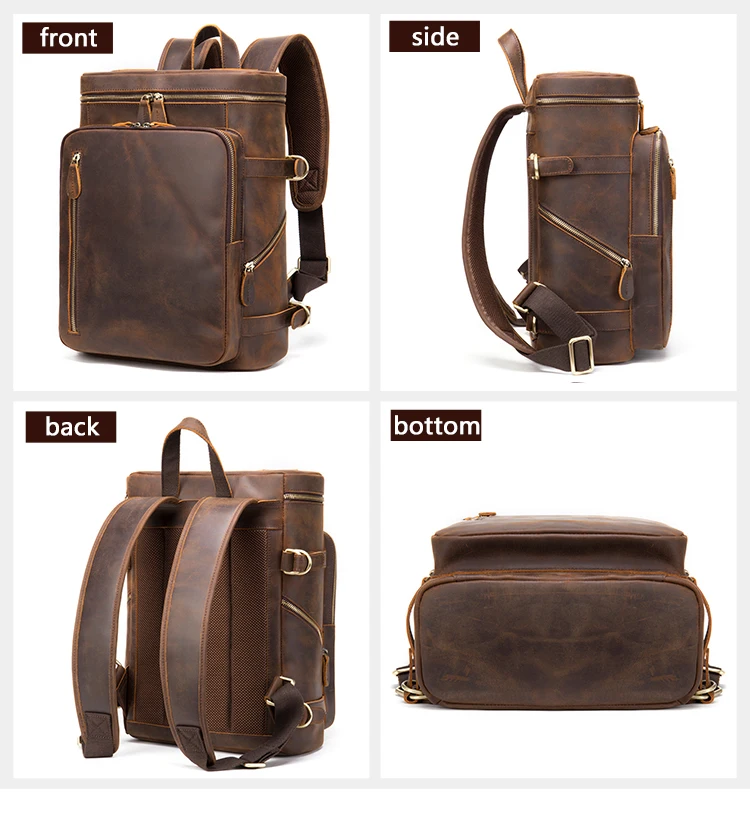 Vintage Casual Travel Work Bag Bookbag Handmade Business Full Grain ...