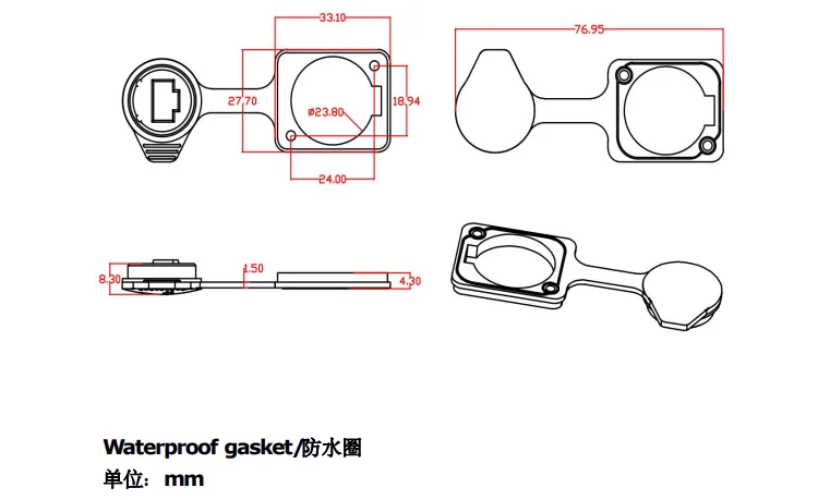 Industrial Ethernet Panel Mount Straight Socket Outdoor signal 8 Pin Rj45 Waterproof Female Ethernet Chassis Connector IP65