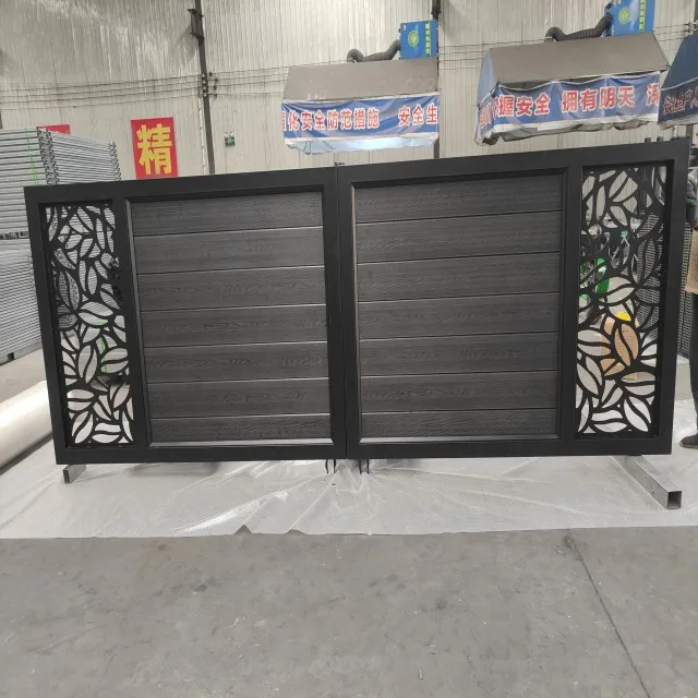 Waterproof Wpc Fence Panel with Gate House Main Gate Designs with Aluminium Frame and Plastic Composite Gate