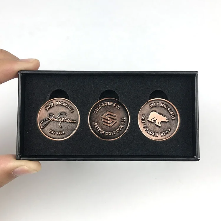 product luxury golf gift box set 3 piece gold golf accessories divot tool ball marker for corporate event gifting-1