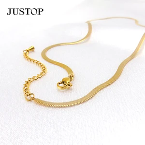 Fashion Chain Lady Women Girl Gold Plated Thick Necklace Customize Snake Chain Choker Necklace