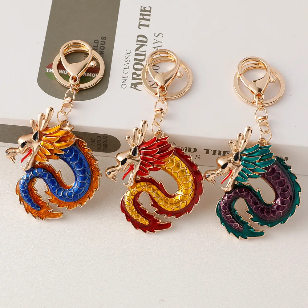 Porte-clés en laiton, pendentif à breloque, signes du zodiaque chinois rétro, pièces de bricolage, accessoire animaux CLOXY, 1 pièce  15