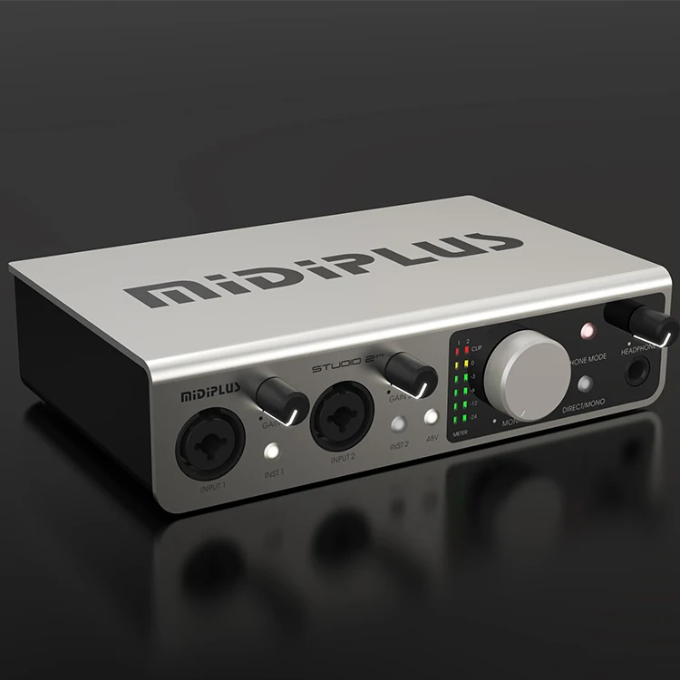 Midiplus Studio 2 OTG Professional Studio Audio Interface 2 in 2 Out USB Audio Mixer Recording Podcast Sound Card for Music Love