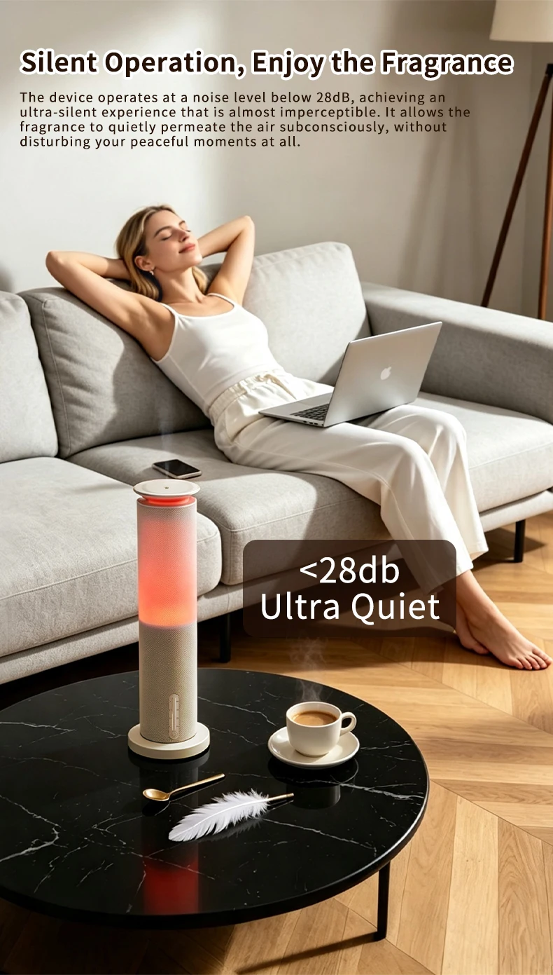 Desktop Silent Metal Aroma Diffuser Air Freshener 100ml Capacity Waterless Operation 30dB Low Noise for Household Use H0b1874b21b4548d687bddc9d722ae5b5h