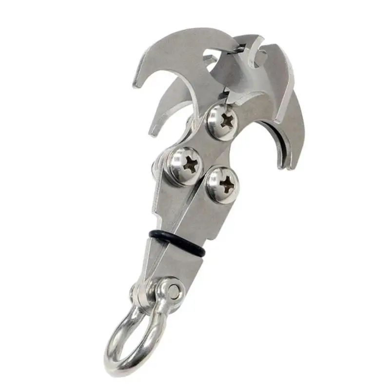 Survival Grappling Stainless Steel Hook Rock Climbing Claw Carabiner 