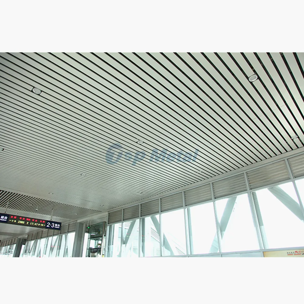 Factory Custom Building Materials Office Usage Metal Ceilings Aluminum Linear Ceiling Design