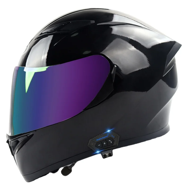 electric blue motorcycle helmet