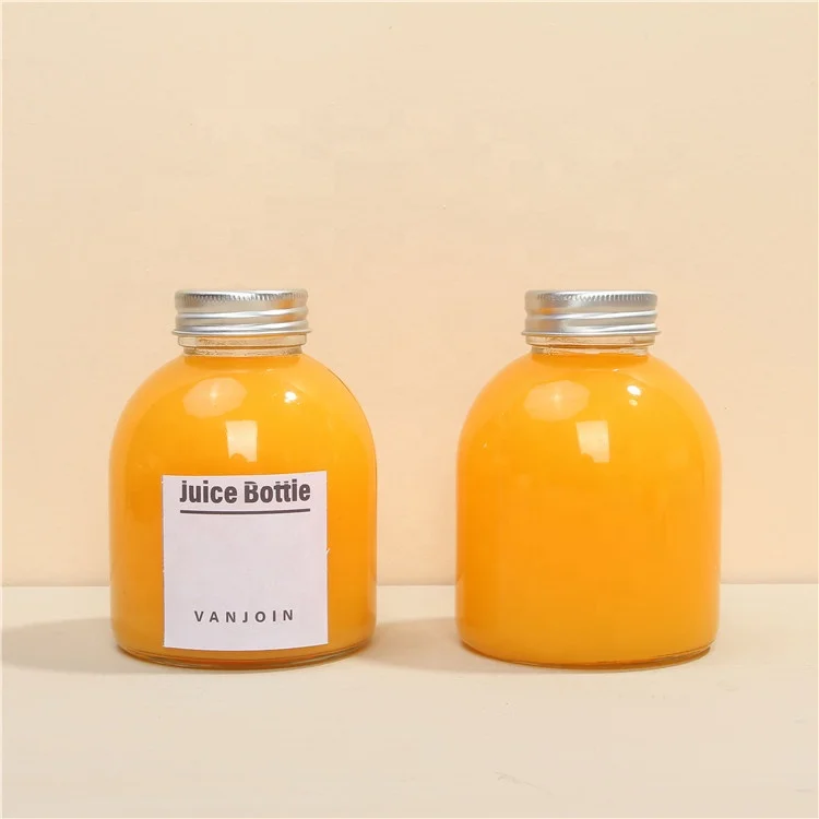 300ml 500ml Cute Round Glass Juice Bottles - Reliable Glass