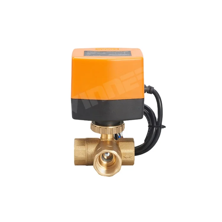 Winner Three Way Wra6302 Electric Actuator Brass Vavles Motorized Water Flow Control Ball Valve