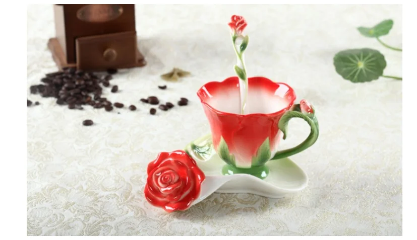3D Rose 78761_5 Two Tone Ceramic Mug Red