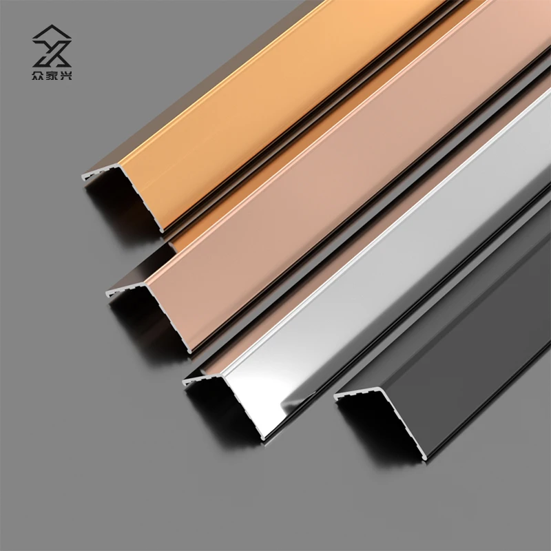 Foshan Factory Tile Edge Trim L Shape Gold Color For Wall And Floor Edges Decoration factory