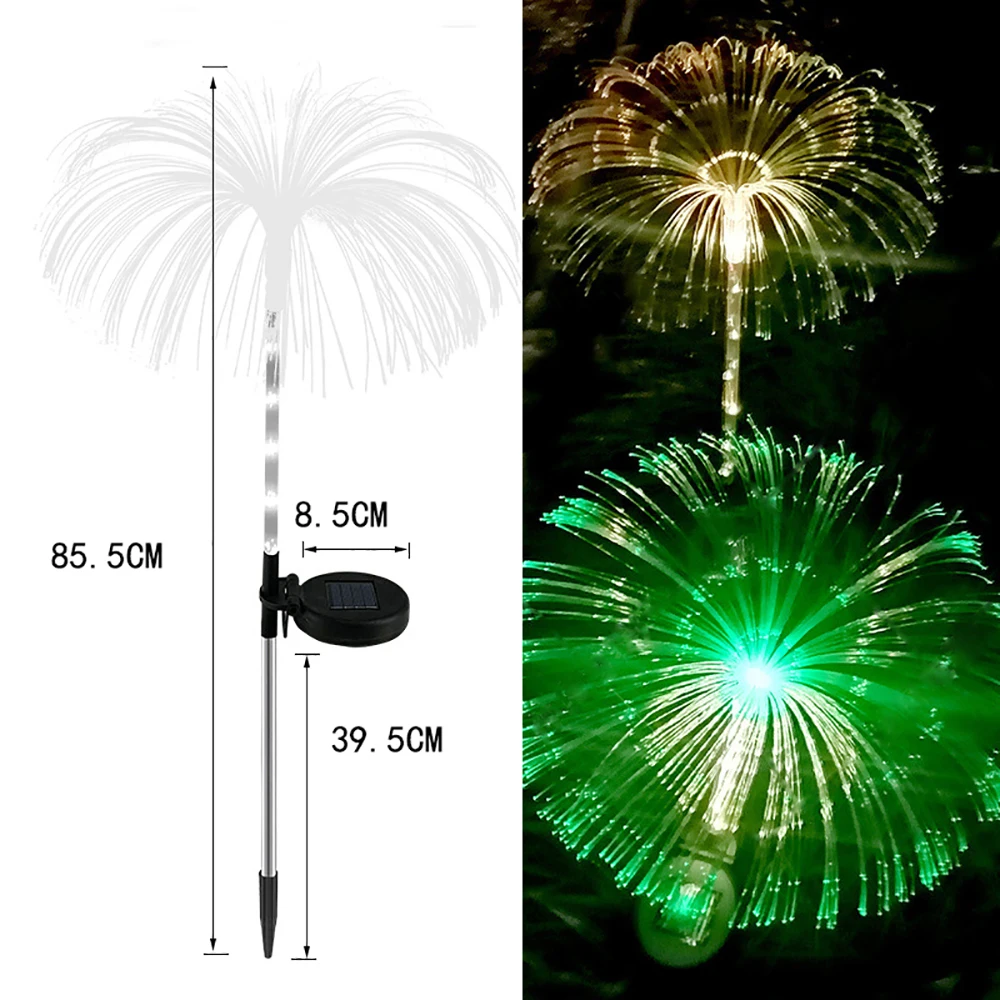 Waterproof Fiber Optic Decorative Solar Lights Outdoor Jellyfish Night