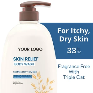 Organic Herbal Oatmeal & Chamomile Body Wash for Sensitive Skin Soothing Eczema & Dryness Gentle Moisture Locking Gel