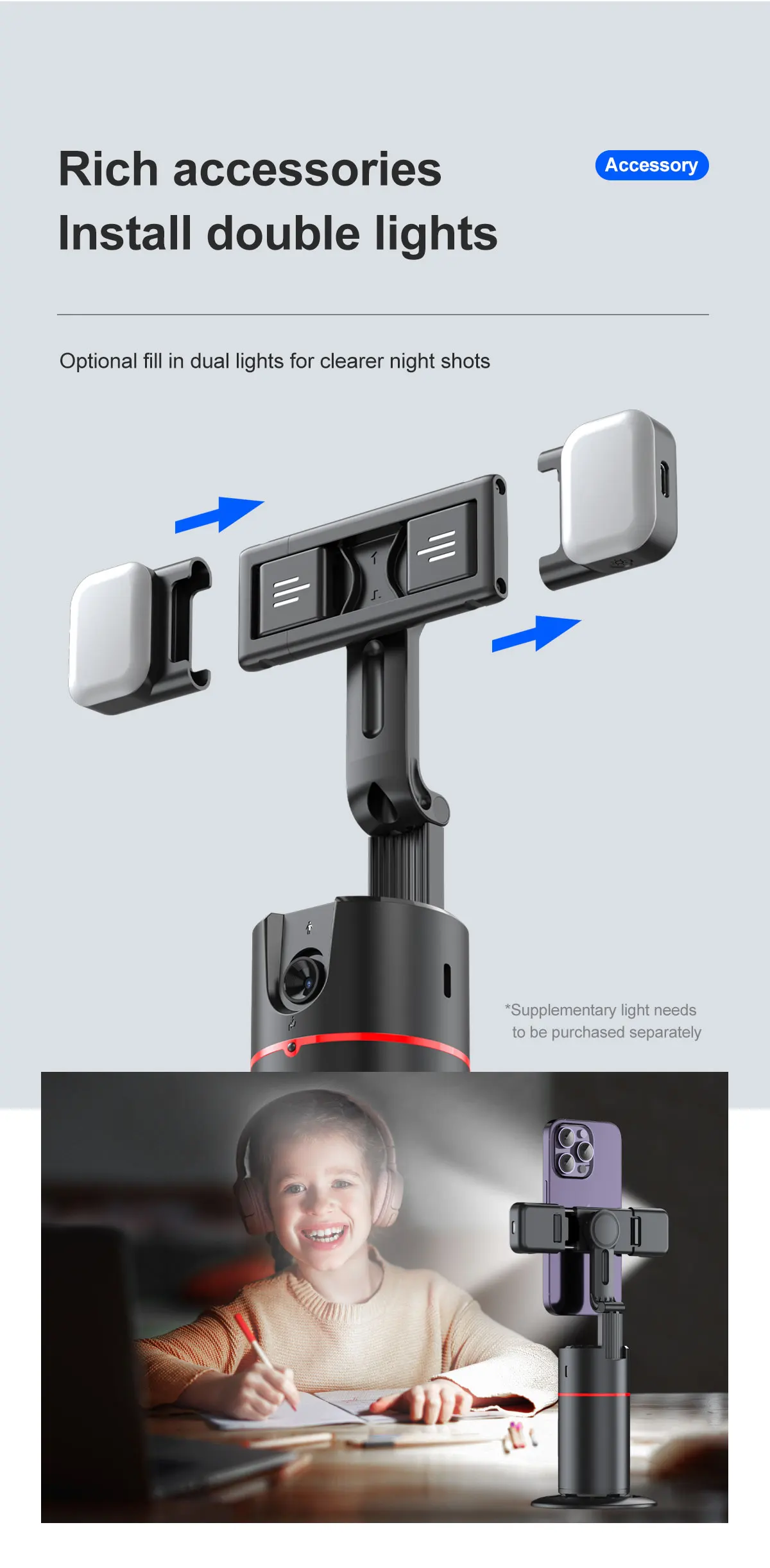 P02 360 Auto Face Tracking Gimbal Smartphone Video Vlog Gimbal Stabilizer Camera Gimbal Professional Mobile Phone Stabilizer